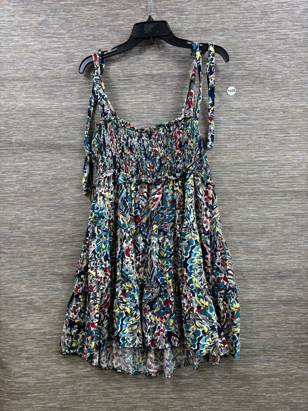 Jodifl Floral Smocked Sundress Womens Size 1X Multicolor Tie Strap Rayon